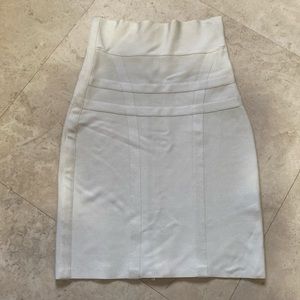 Herve Leger, off-white pencil skirt with zipper down the back
